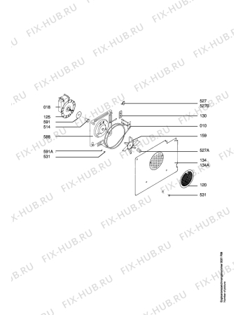 Взрыв-схема плиты (духовки) Aeg 5120B-B CH - Схема узла Section4